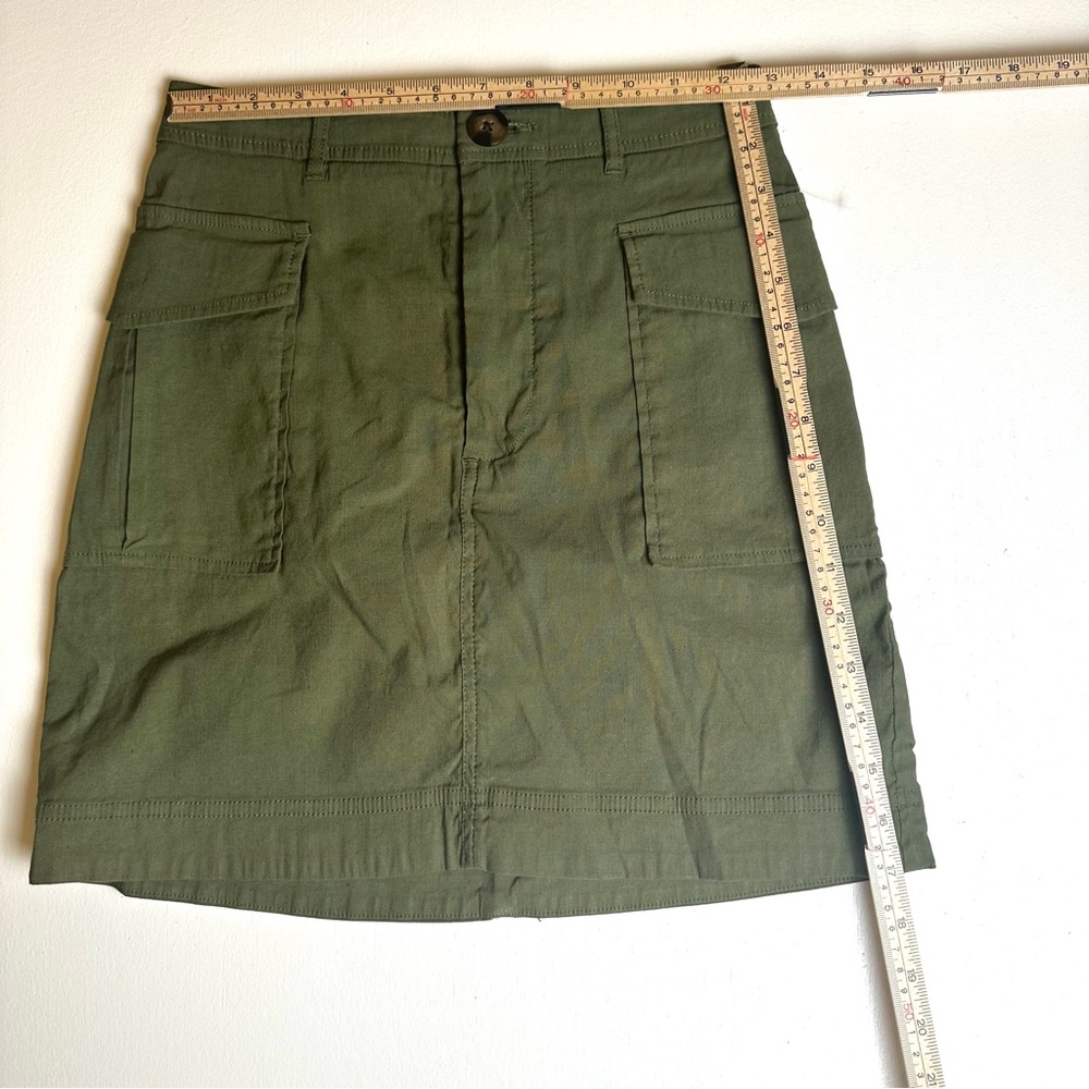 Anthropology Maeve Army Green Skirt‎ Pockets New - Picture 6 of 8